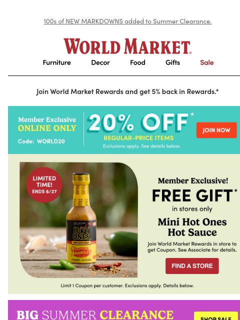 emailworldmarket newsletter: 🔥 FREE Mini Hot Ones Hot Sauce + sizzling sales