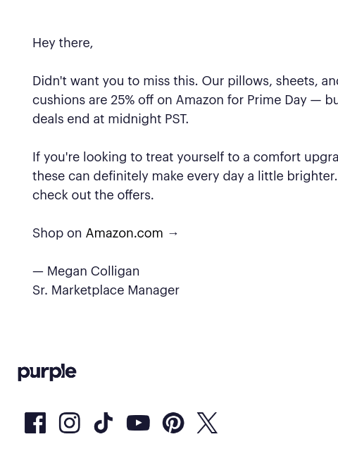 purple newsletter: Prime Day ends at midnight — just so you know
