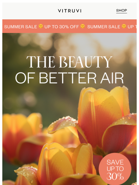 vitruvi newsletter: 30% OFF Cooling Beauty Benefits ☁️