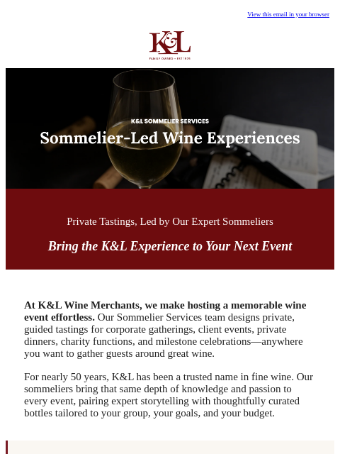 klwines newsletter: Bring the K&L Wine Experience to Your Next Event