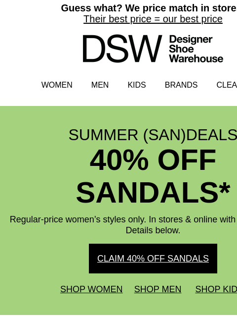 dsw newsletter: Weekend plans 🤝 40% off sandals