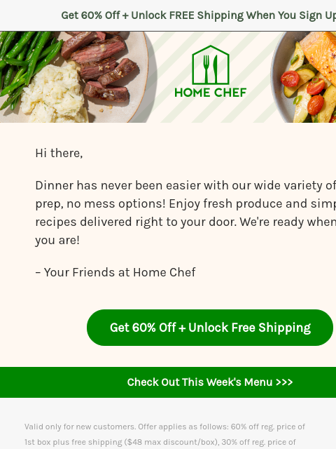 homechef newsletter: Spend less time cooking, more time enjoying your d...