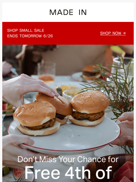 madeincookware newsletter: Final Hours for Free 4th of July Shipping