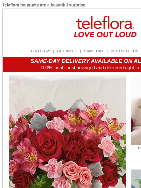 teleflora newsletter: 20% Off | Send Them Love 🌺💖