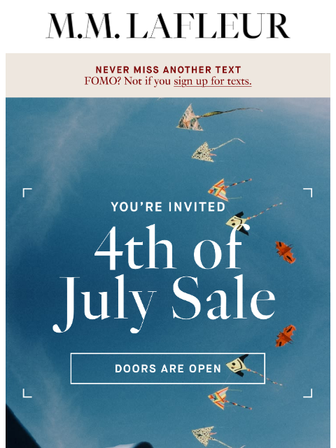 mmlafleur newsletter: The 4th of July Sale Starts Now