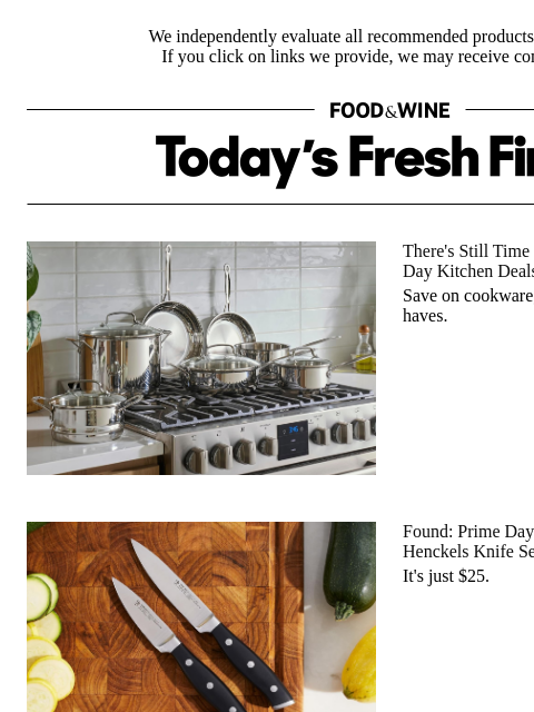 foodandwine newsletter: Final Hours! Take Up to 90% Off Top Brands While Y...