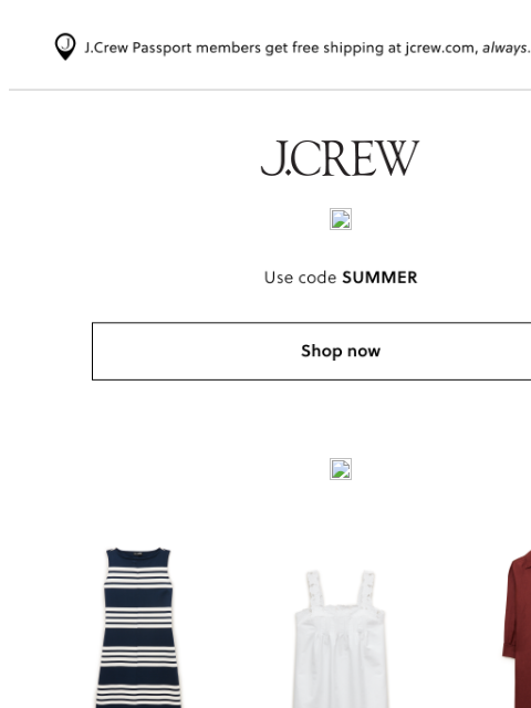 jcrew newsletter: Extra 60% off sale dresses, for every summer plan