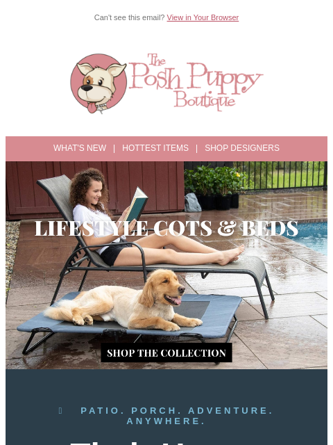 poshpuppyboutique newsletter: ☀️ Outdoor Beds Your Pup Will Never Want to Leave