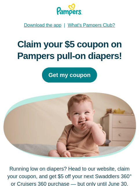 pampers newsletter: Your $5 Pampers coupon is waiting