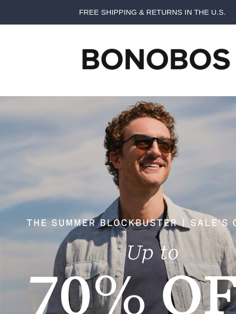 bonobos newsletter: Up to 70% Off Sale Items | 30% Off the Rest