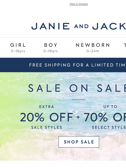 janieandjack newsletter: New sale styles just added...