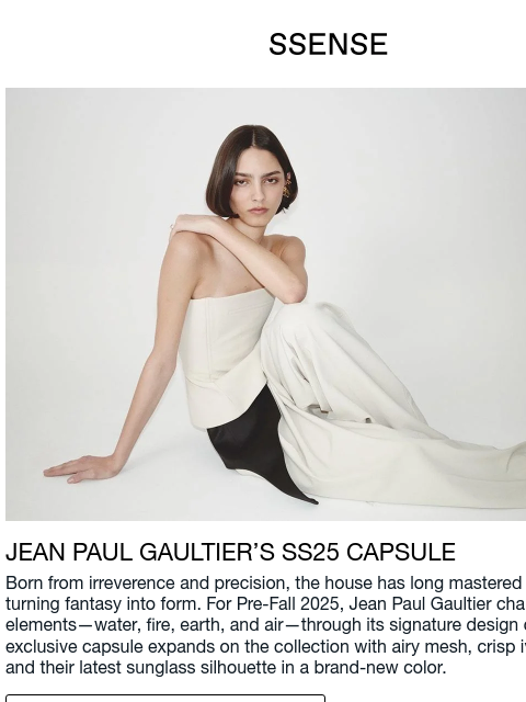 ssense newsletter: Jean Paul Gaultier Just Rewrote the Elements