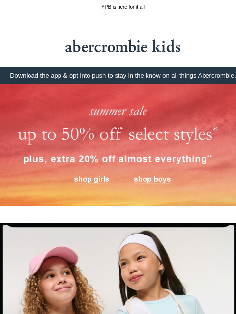 abercrombie newsletter: new active for their busy summer