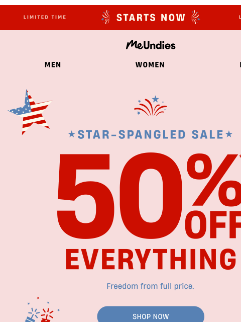 meundies newsletter: Star-Spangled Sale Inside