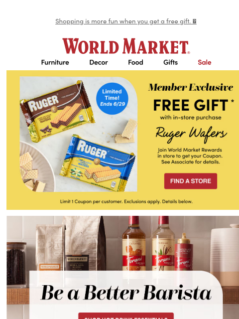 emailworldmarket newsletter: ✨🎁✨ FREE Ruger Wafers with in-store purchase!