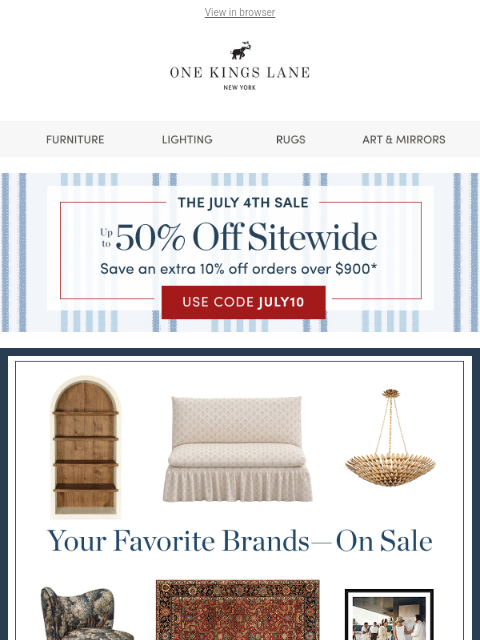 onekingslane newsletter: Stoffer Home, Hooker Furniture, Crystorama & More—...