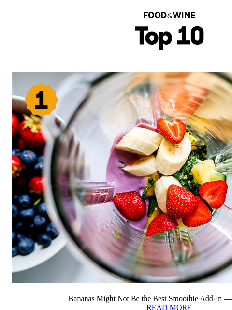 foodandwine newsletter: Bananas Might Not Be the Best Smoothie Add-In