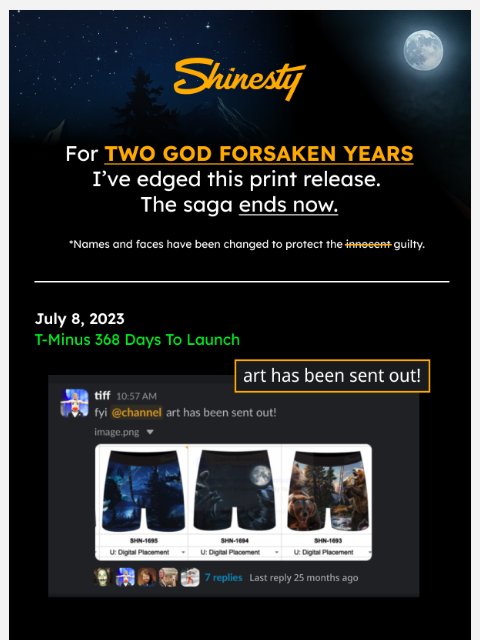 shinesty newsletter: it’s a miracle I’m sending you this email