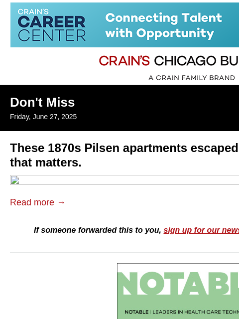crainalerts newsletter: Developer rehabs 1870s Pilsen building to save hou...