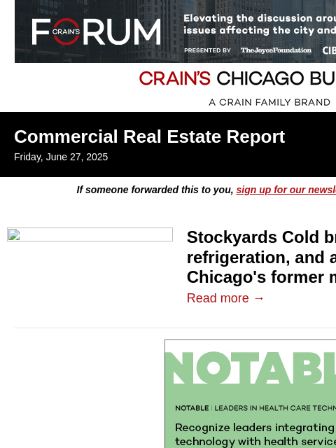 crainalerts newsletter: Stockyards Cold warehouse brings dose of artistry