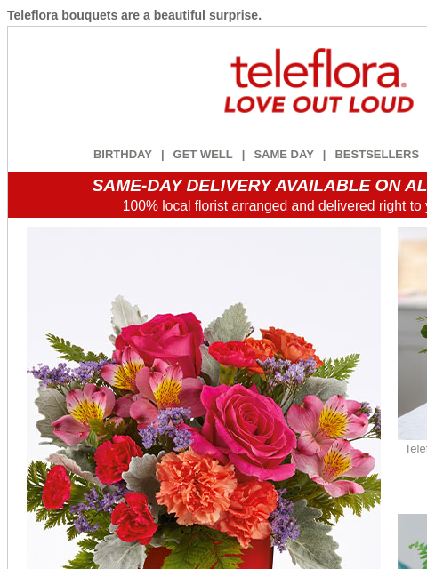 teleflora newsletter: 20% Off | Send Them Love 🌺💖