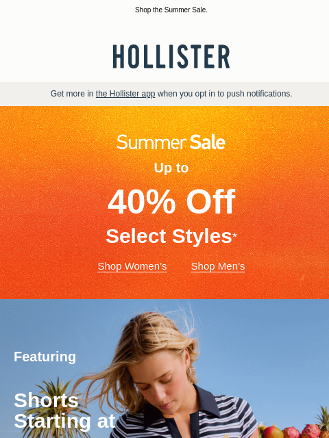hollisterco newsletter: Need weekend plans? 📆