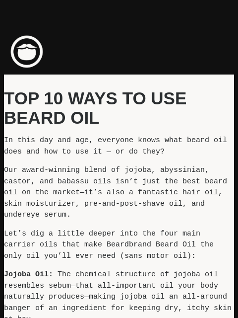 beardbrand newsletter: You Can Do WHAT With Beard Oil?!