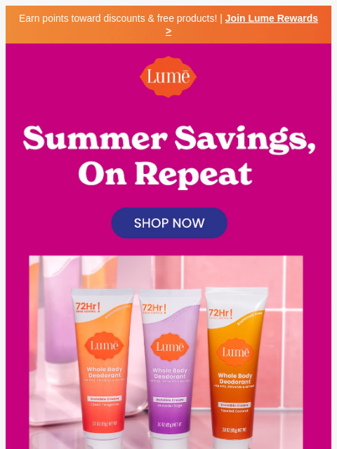 lumedeodorant newsletter: The smartest way to shop this summer ⛱️