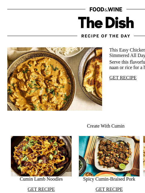 foodandwine newsletter: Chicken Korma