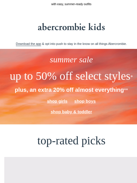abercrombie newsletter: make getting them ready a breeze
