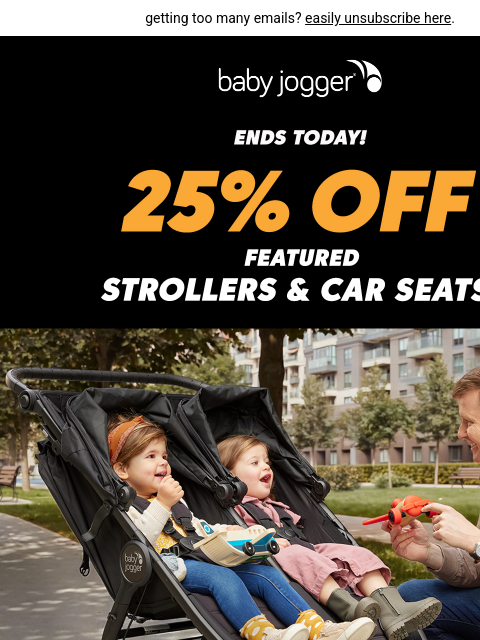 babyjogger newsletter: final day to save 25% 🌅