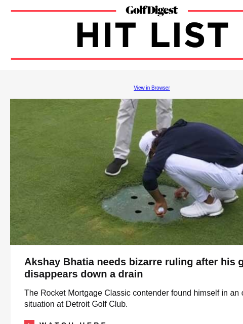 Buzzed golfer who Monday qualified for first PGA Tour event has hilarious reaction after piping opening tee shot GolfDigest View in Browser Akshay Bhatia Akshay Bhatia needs bizarre ruling after his