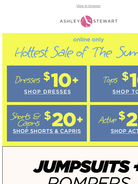ashleystewart newsletter: The best jumpsuits and rompers for all your summer...