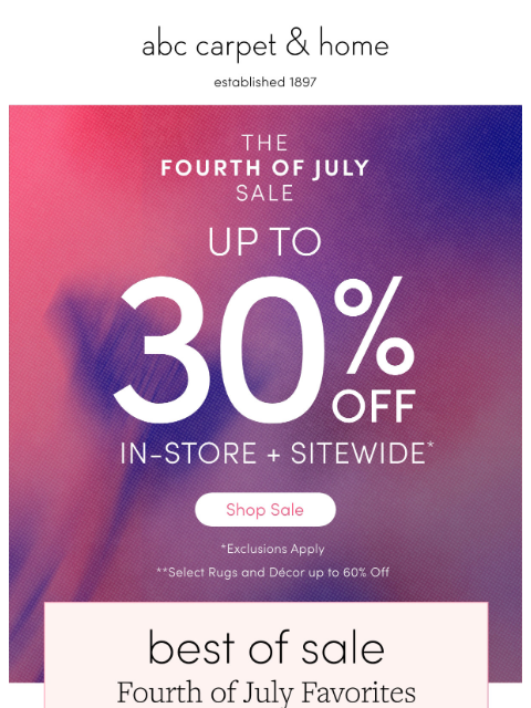 abchome newsletter: Best of Sale—Curated for You
