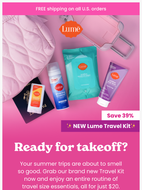 lumedeodorant newsletter: NEW: Meet the Lume Travel Kit ✈️🏝️✨