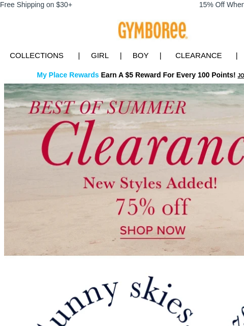 gymboree newsletter: 75% Off UPF 50+ swimwear ☀️