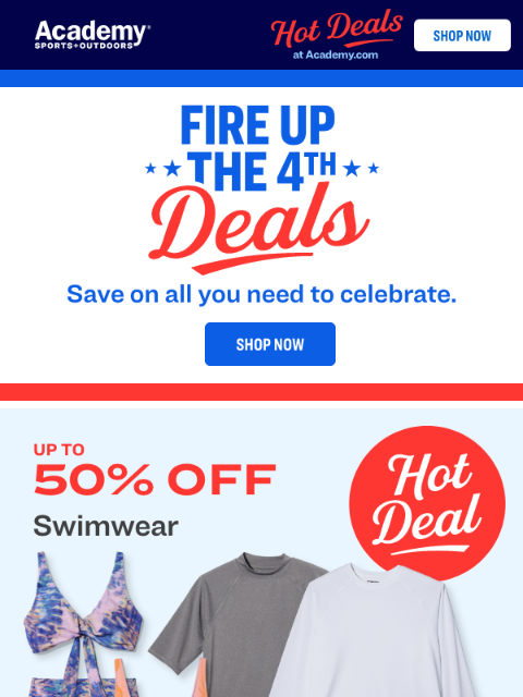 academy newsletter: Get up to 50% OFF Swimwear + More Hot Deals