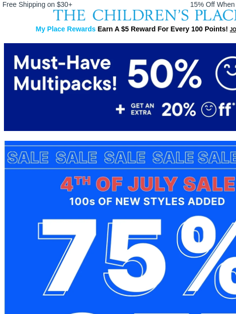childrensplace newsletter: 50% off Multipacks + EXTRA 20% off when you buy 3+...