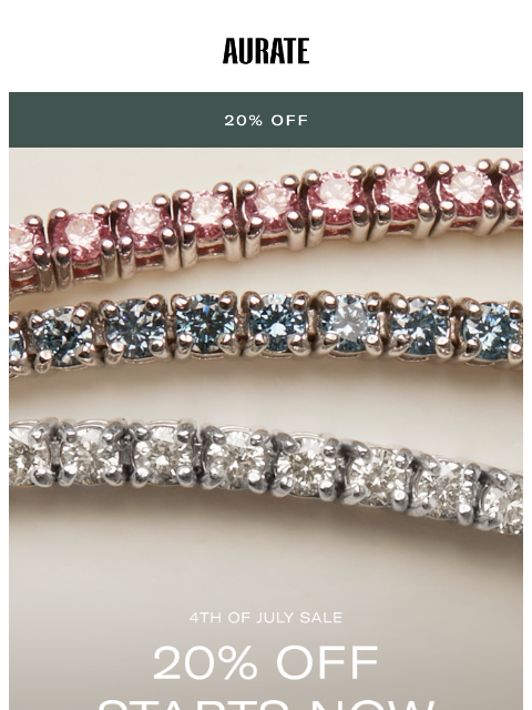 auratenewyork newsletter: 20% OFF STARTS NOW