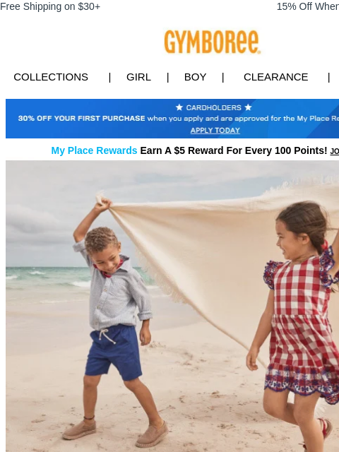 gymboree newsletter: Best of summer clearance: 75% Off 🌻 + extra 10% O...