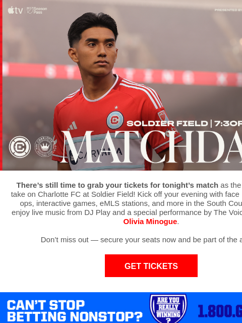 chicagofirefc newsletter: TONIGHT: Chicago Fire vs Charlotte FC