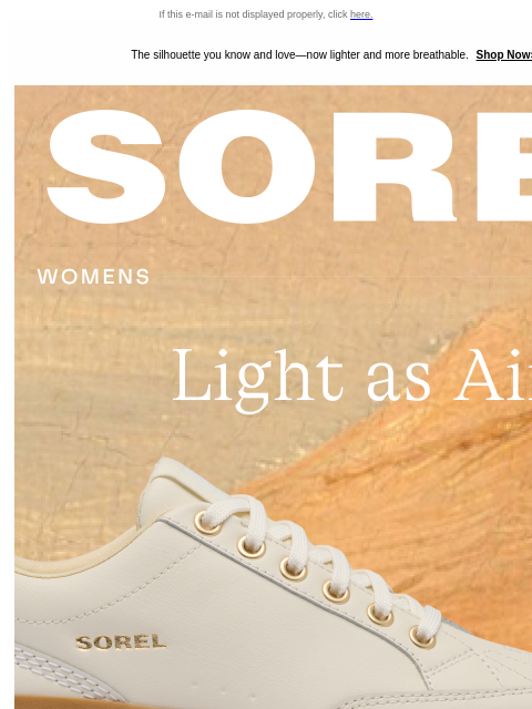 sorel newsletter: Introducing Your Summer Sneaker