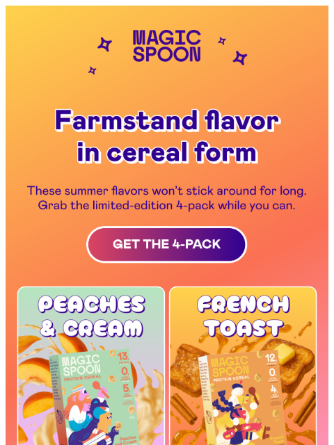 magicspoon newsletter: Peaches dipped in cream… Toast drizzled in syrup… ...