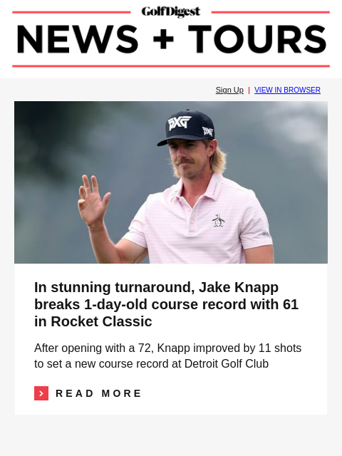 golfdigest newsletter: Koepka smashes tee marker toward fans