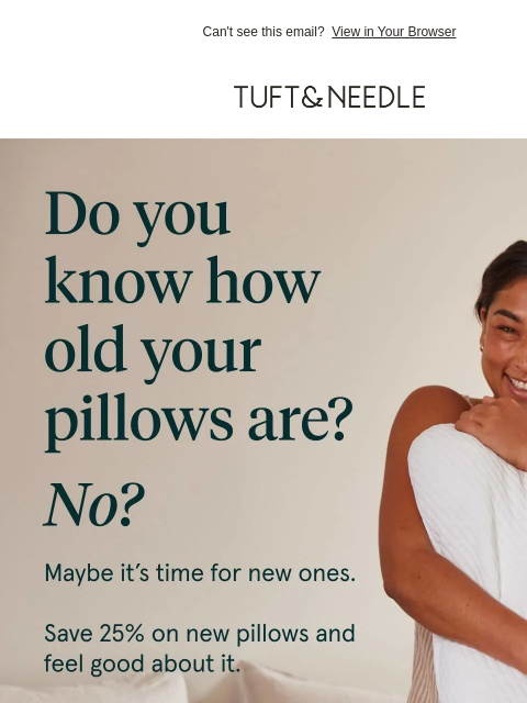 tuftandneedle newsletter: Save 25% on Pillows this 4th of July