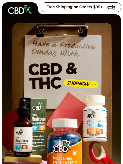 cbdfx newsletter: Make your Sunday a productive one with CBD & THC ⚡