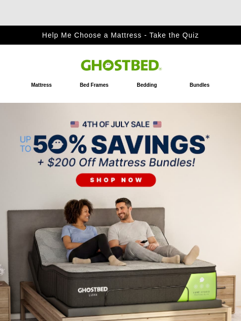 ghostbed newsletter: 4th of July... LET'S GO 🇺🇸🇺🇸🇺🇸