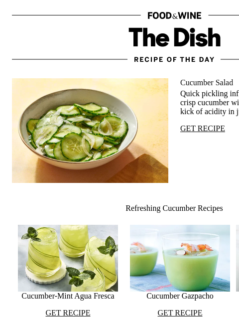 foodandwine newsletter: Cucumber Salad