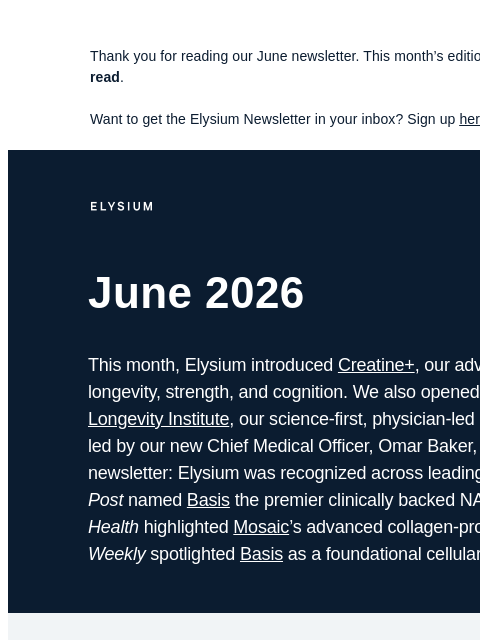 elysiumhealth newsletter: Us Weekly calls Basis a premier “fatigue fighter"
