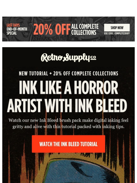 retrosupply newsletter: Ink like a horror comic artist — and save 20%
